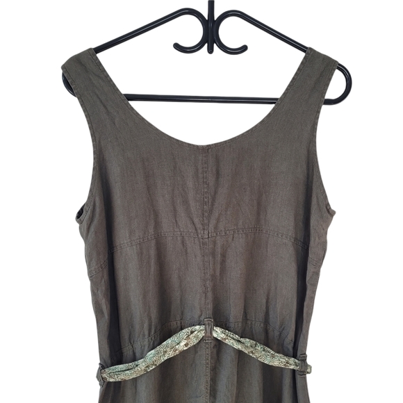 copy size M - Linen, army Green, safari style jumper with awesome pockets. - Picture 5 of 12